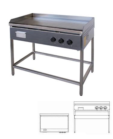 Plancha churrasquera lisa 1000mm 6EA46 GLP - Maigas